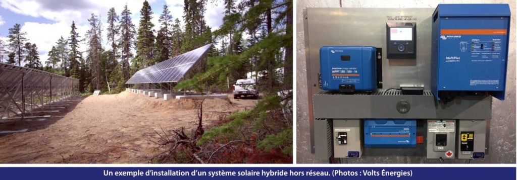 Un exemple d'installation d'un système hybride solaire hors réseau